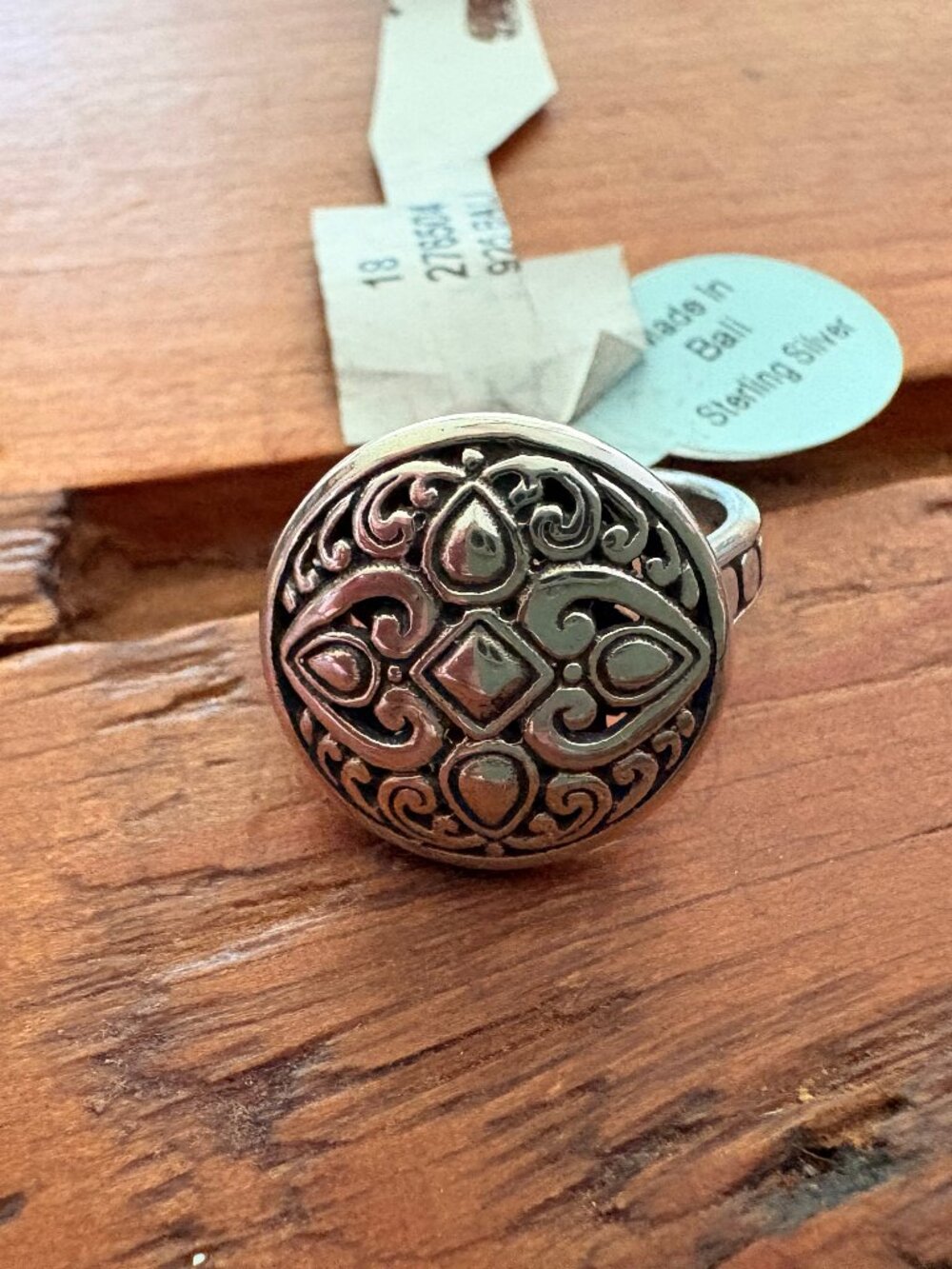 Sterling Silver ATI 925 Filigree Heart Scroll Ring Size 7 NWT